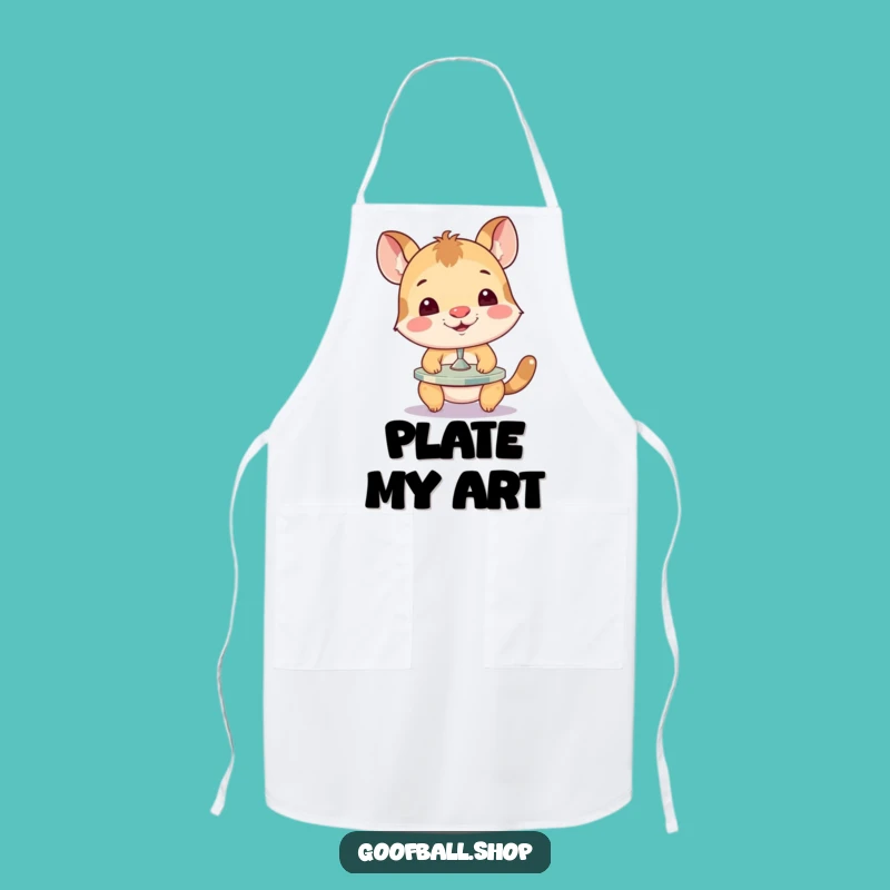 Funny Animal Plate Balancing Apron: Kitchen Comedy, Perfect For Chefs Gift!