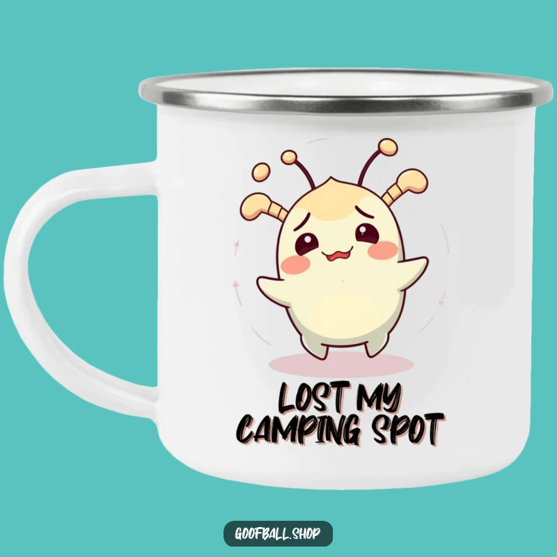 Funny Camp Mug: Dizzy Creature Spins, Sip Your Adventure with Whimsy