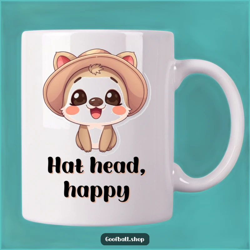 Funny Giggle Hat Animal Mug: Expressive Eyes, Hilarious Gift