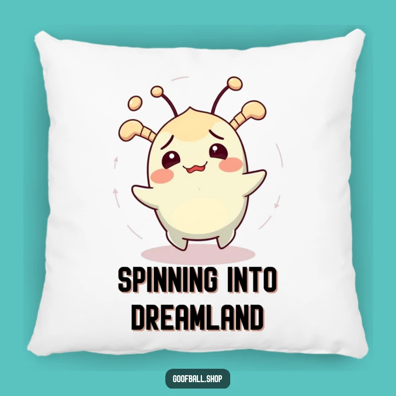 Funny Accent Pillow: Dizzy Creature Spins, Cozy & Hilarious Whimsy