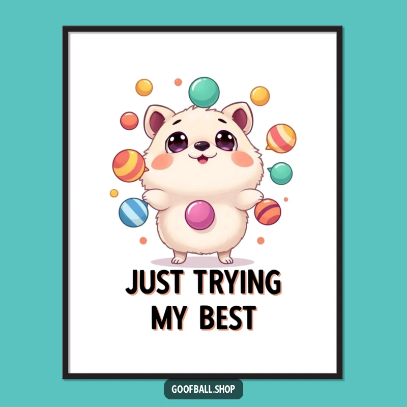 Funny Juggling Animal Digital Art: Instant Astonishment Decor Gift