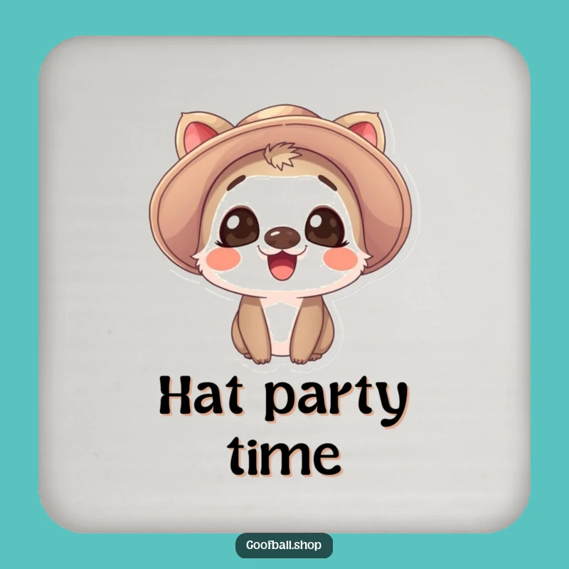 Funny Giggle Hat Coaster Set: Protect Surfaces with Fun