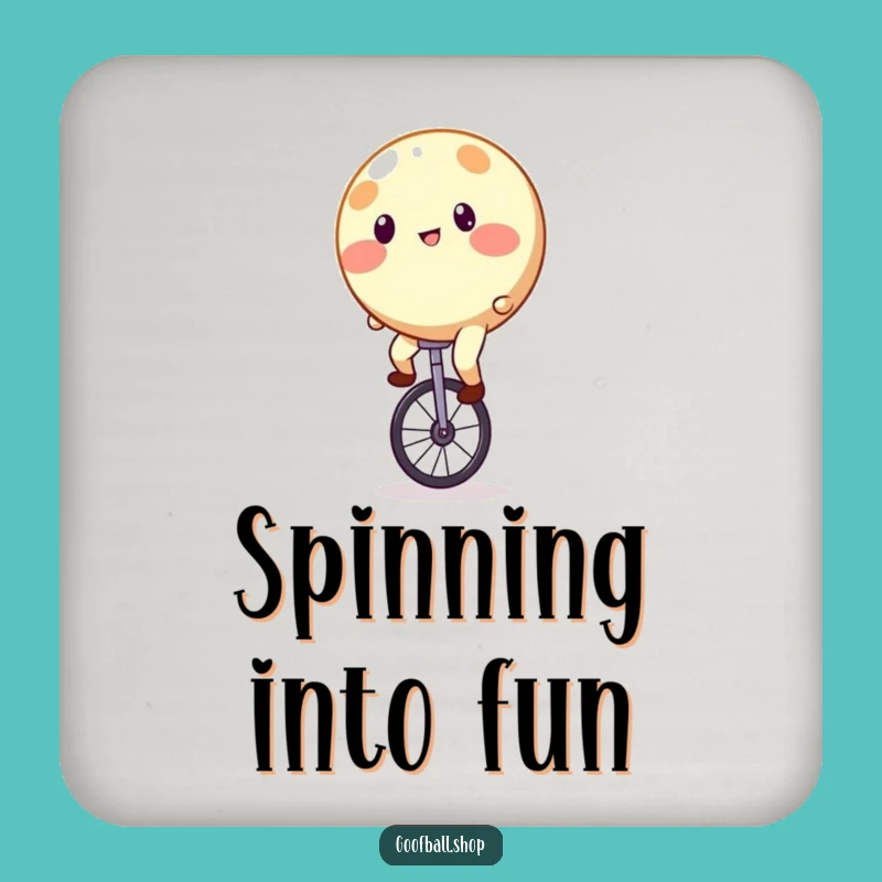 Funny Spotty Coaster: Unicycle Wobble Protection, Hilarious Drink Accessory Gift