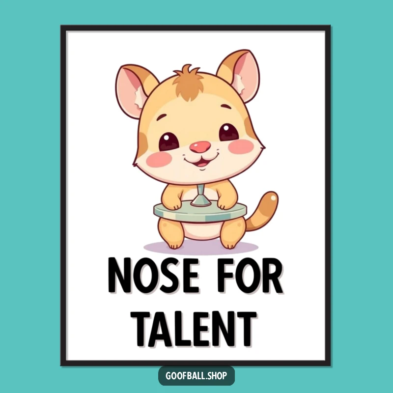 Funny Animal Plate Balancing Poster: Vibrant Wall Art, Hilarious Home Decor Gift!