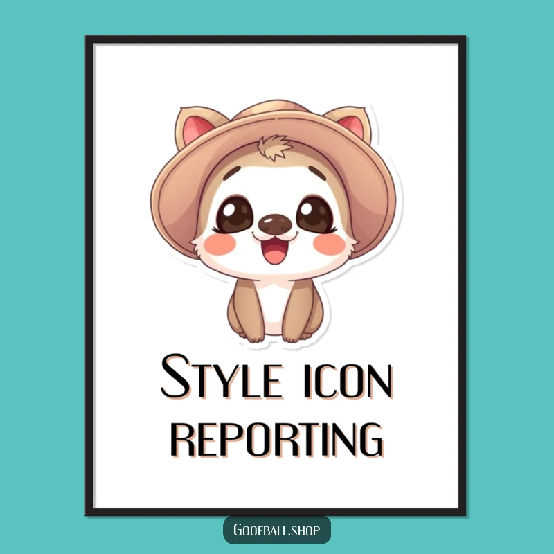 Funny Giggle Hat Poster: Expressive Art, Hilarious Gift