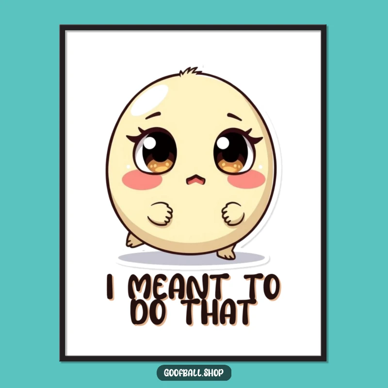 Funny Wall Art Poster: Tripping Creature Surprise, Hilarious & Cute Decor