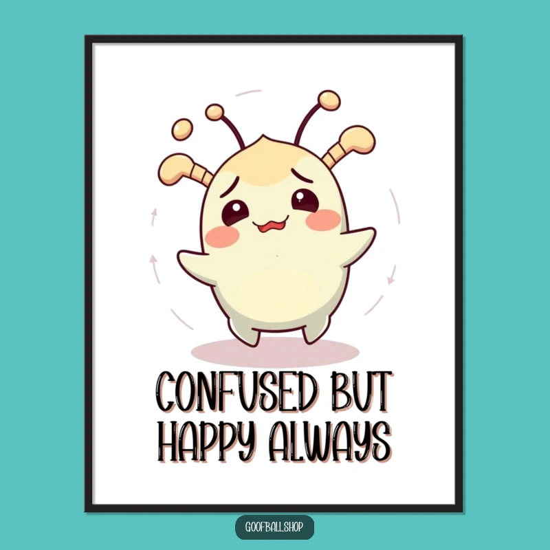 Free Printable Wall Art: Funny Confused Creature, Whimsical Art Downloadable Decor