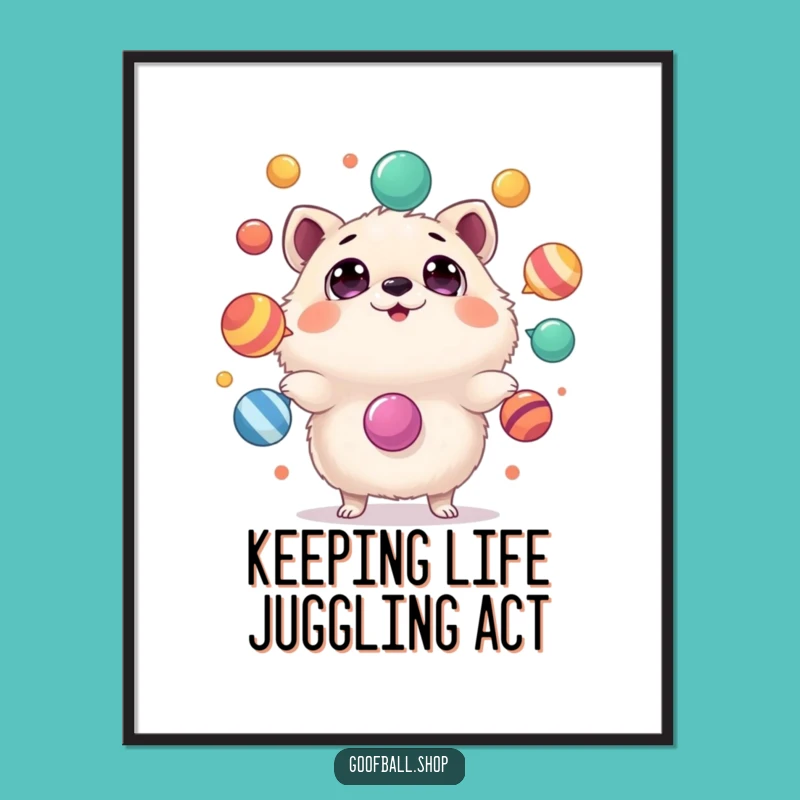 Funny Free Printable Wall Art: Astonished Animal Juggling Spectacle!