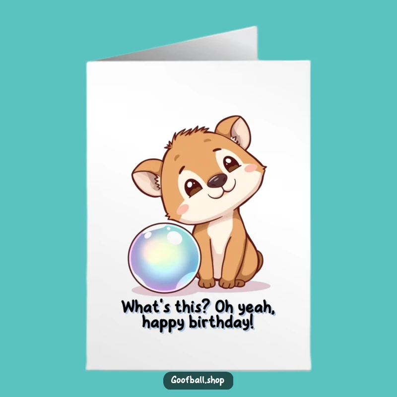 Curious Animal Birthday Card Free Printable: Ball Watching, Funny DIY Gift