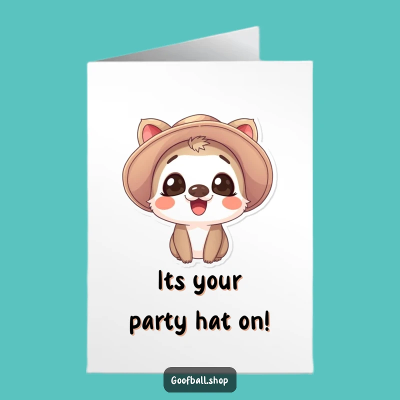 Free Printable Birthday Card: Giggling Animal Floppy Hat Fun!