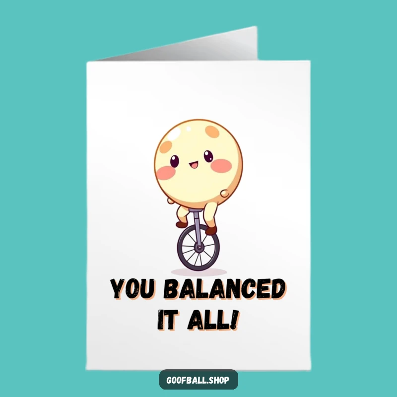 Free Printable Congrats Card: Wobbly Unicycle Champ - Funny Downloadable Achievement Gift