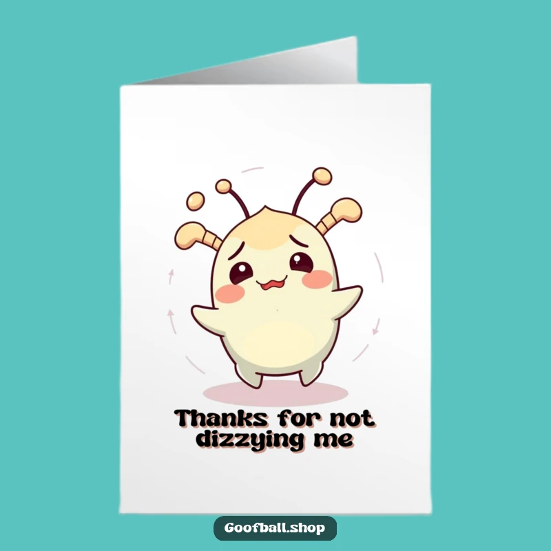Free Printable Thank You Card: Funny Confused Creature, Thanks for the Spin!