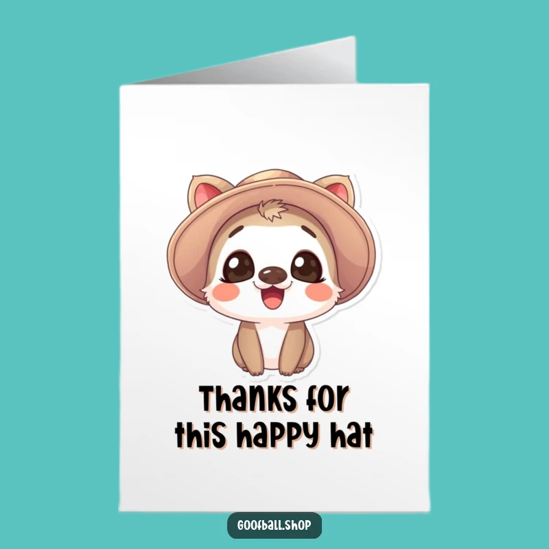Free Printable Thank You Card: Giggling Animal Floppy Hat Thanks!