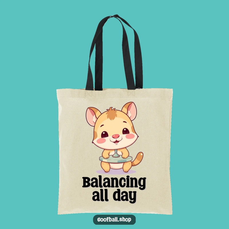 Funny Animal Plate Balancing Tote Bag: Carry Your Laughs, Perfect For Errands Gift!